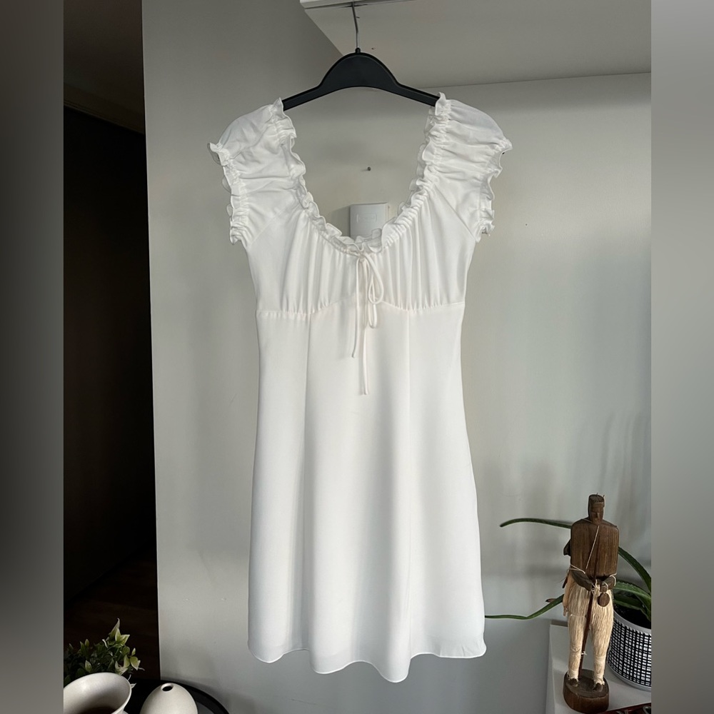 Aritzia Wilfred Savita White Mini Summer Bridal Vacation Dress Sz XXS, L - Picture 6 of 8